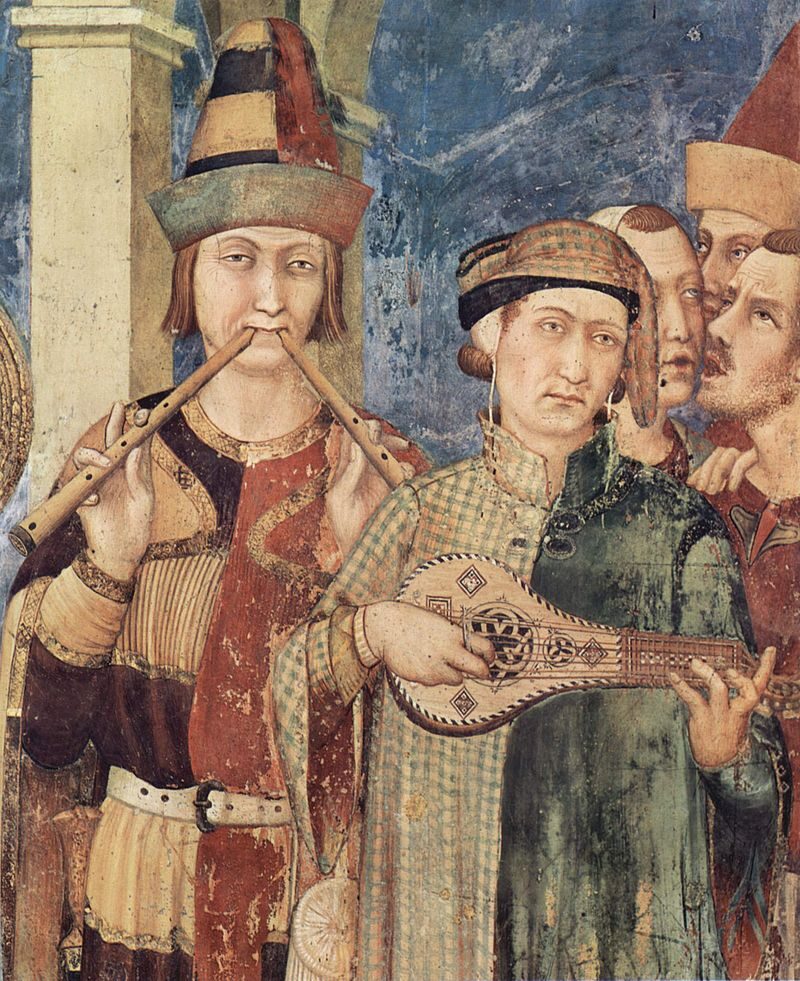 Musici nel medioevo - Affresco di Simone Martini (Siena, 1284 circa – Avignone, luglio 1344)
