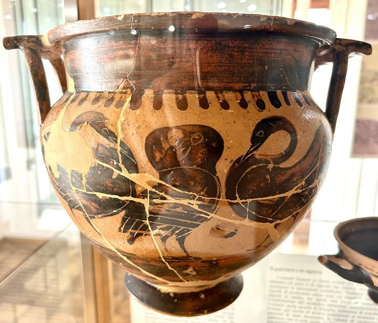 Cratere di fabbrica locale con civetta e cigni Museo Archeologico Enna
