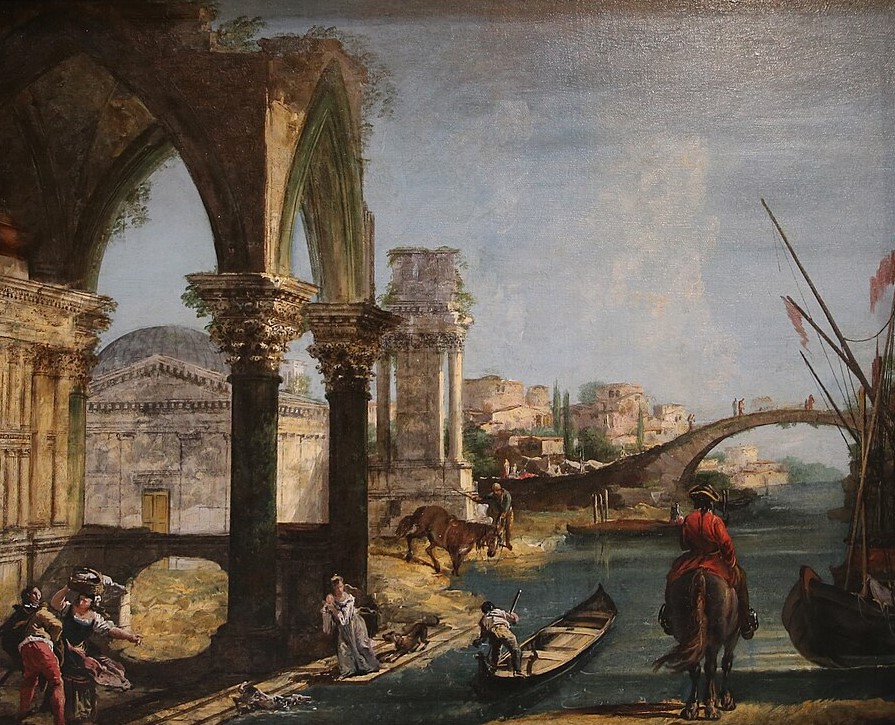 Michele_Marieschi-(Part. Veduta_fluviale_di_rovine_con_arco)